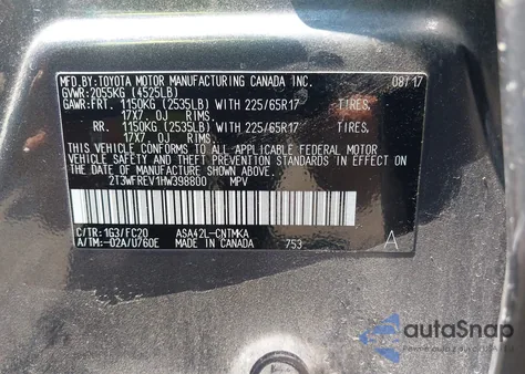 2017 Toyota Rav4 Xle z USA, uszkodzony, nr VIN 2T3WFREV1HW398800